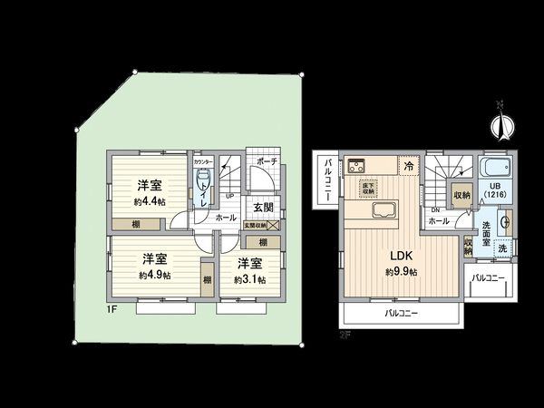 所沢市中新井2丁目 新築戸建 間取図(平面図) 所沢市中新井2丁目 新築戸建 間取図(平面図)
