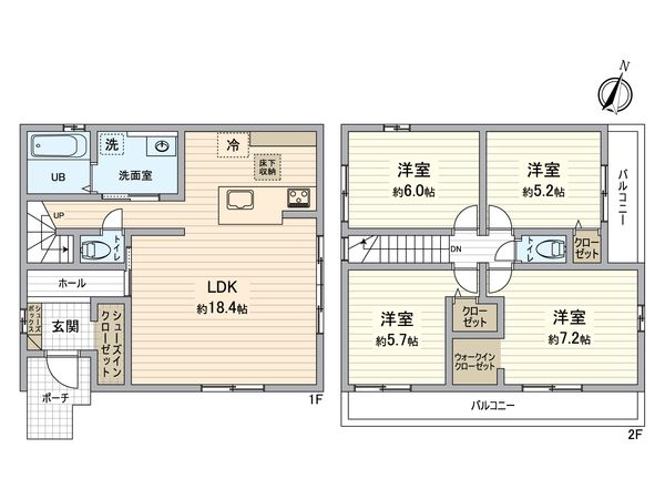 所沢市下安松 新築戸建 間取図(平面図) 所沢市下安松 新築戸建 間取図(平面図)