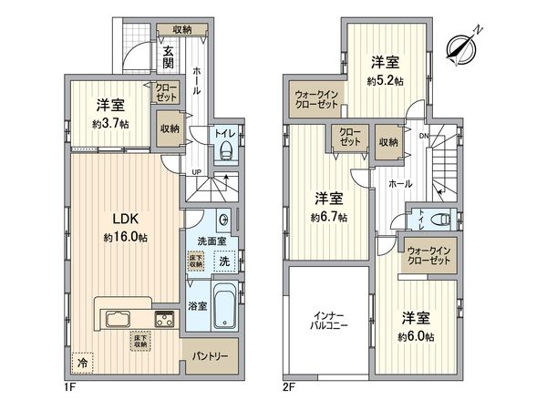 所沢市大字中富 新築戸建5号棟 間取図(平面図) 所沢市大字中富 新築戸建5号棟 間取図(平面図)
