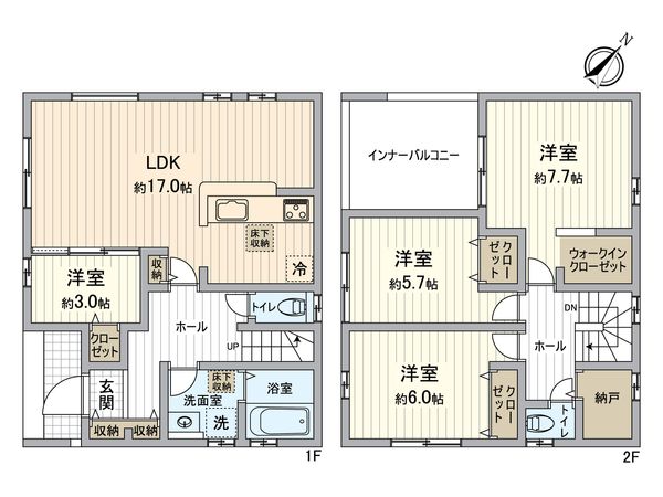 所沢市大字中富 新築戸建6号棟 間取図(平面図) 所沢市大字中富 新築戸建6号棟 間取図(平面図)