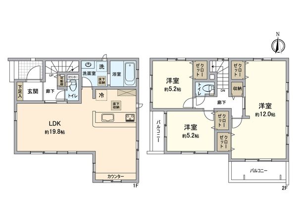 狭山市中央1丁目 新築戸建 間取図(平面図)