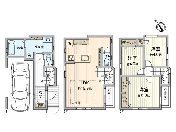 所沢市星の宮2丁目 新築戸建 2 間取図(平面図) 所沢市星の宮2丁目 新築戸建 2 間取図(平面図)