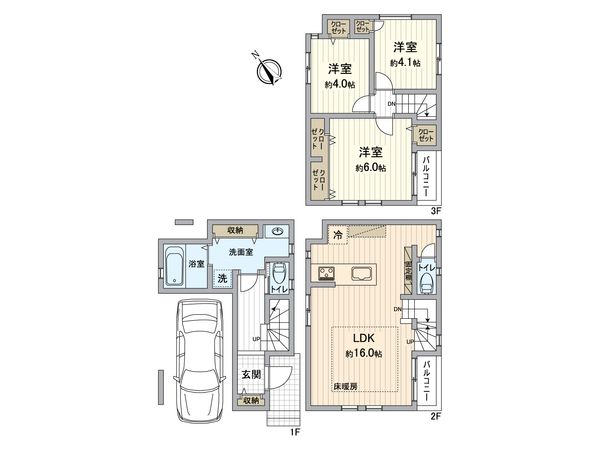 所沢市星の宮2丁目 新築戸建 1 間取図(平面図)