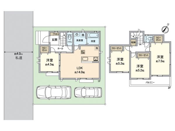 狭山市大字水野 新築戸建 間取図(平面図)