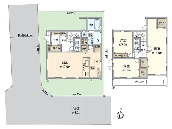 所沢市山口 新築1号棟 間取図(平面図) 所沢市山口 新築1号棟 間取図(平面図)