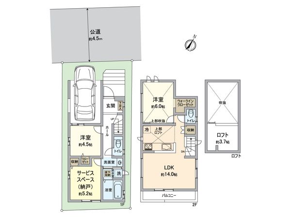 狭山市中央4丁目 新築戸建 間取図(平面図) 狭山市中央4丁目 新築戸建 間取図(平面図)