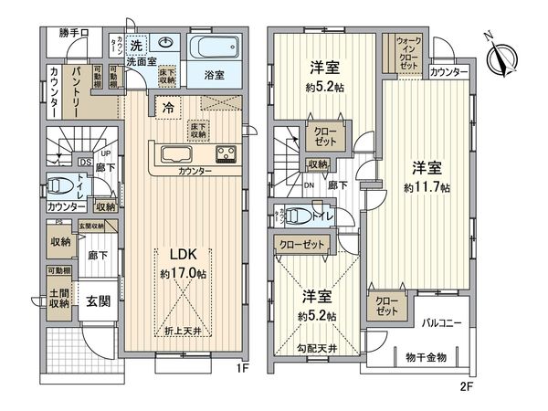 狭山市柏原 新築3号棟 間取図(平面図) 狭山市柏原 新築3号棟 間取図(平面図)