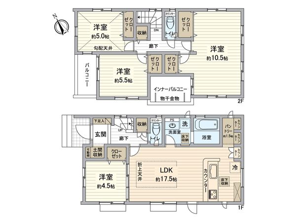 狭山市柏原 新築1号棟 間取図(平面図) 狭山市柏原 新築1号棟 間取図(平面図)