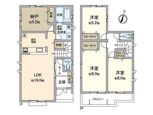 清瀬市中里1丁目 新築戸建A号棟 間取図(平面図) 清瀬市中里1丁目 新築戸建A号棟 間取図(平面図)