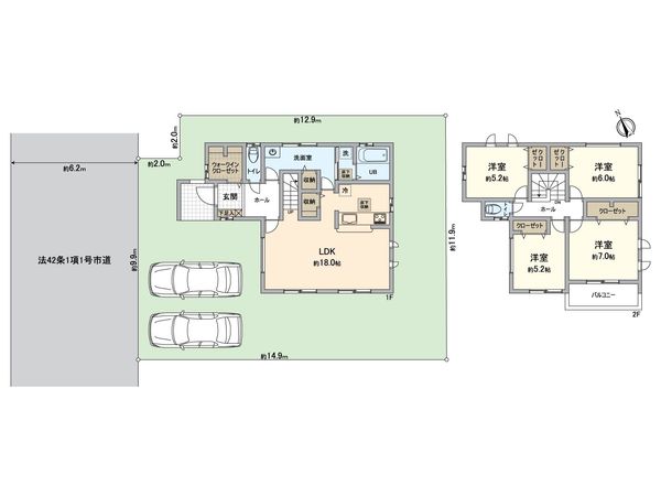所沢市松が丘2丁目 新築戸建 間取図(平面図)