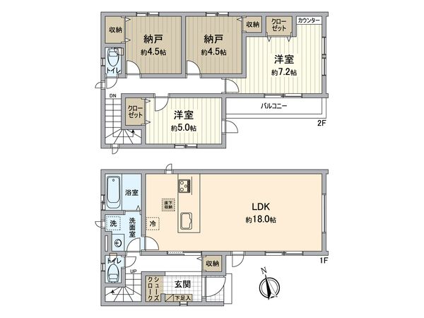 所沢市星の宮2丁目 新築戸建1号棟 間取図(平面図)