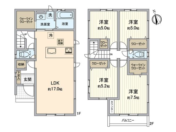 所沢市星の宮2丁目 新築戸建4号棟 間取図(平面図)