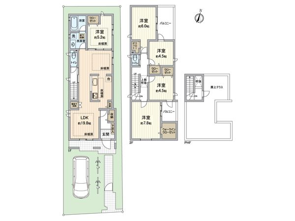 所沢市泉町 戸建 間取図(平面図) 所沢市泉町 戸建 間取図(平面図)