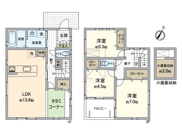 所沢市山口 新築戸建 1号棟 間取図(平面図) 所沢市山口 新築戸建 1号棟 間取図(平面図)