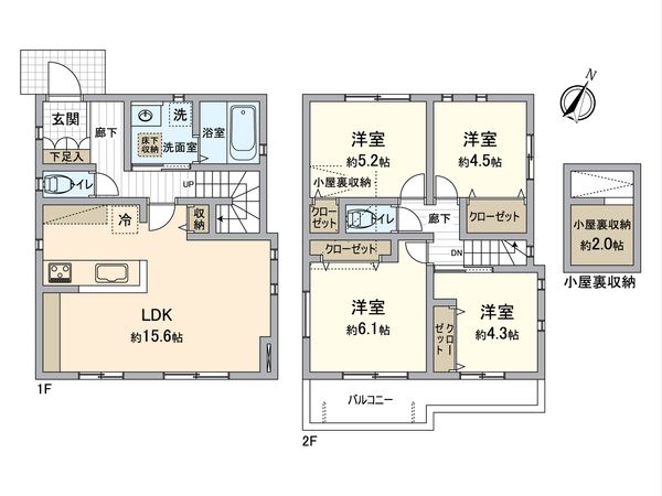 所沢市山口 新築戸建 3号棟 間取図(平面図) 所沢市山口 新築戸建 3号棟 間取図(平面図)