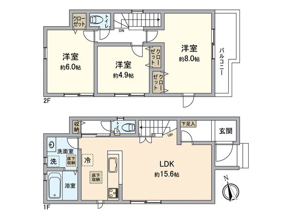 所沢市山口 新築戸建 間取図(平面図) 所沢市山口 新築戸建 間取図(平面図)