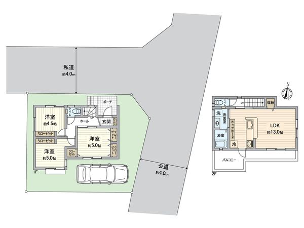 所沢市北中1丁目 新築戸建 間取図(平面図) 所沢市北中1丁目 新築戸建 間取図(平面図)