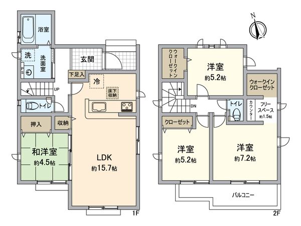 所沢市上山口 新築戸建 間取図(平面図) 所沢市上山口 新築戸建 間取図(平面図)