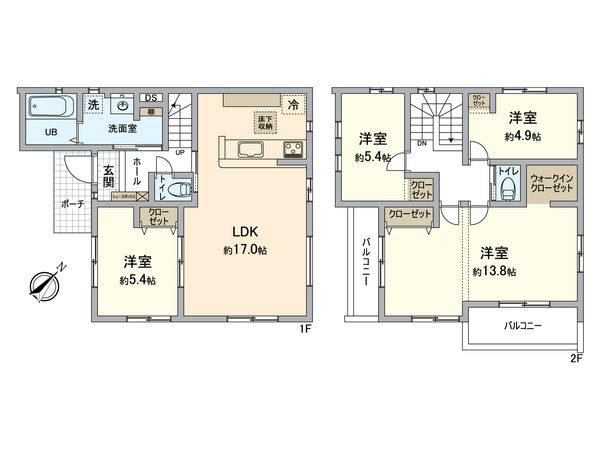 所沢市中富 新築戸建 3期 間取図(平面図) 所沢市中富 新築戸建 3期 間取図(平面図)