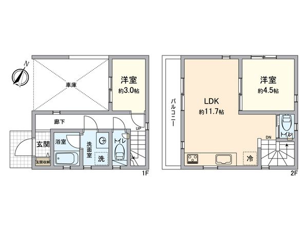 所沢市林3丁目 新築戸建 間取図(平面図) 所沢市林3丁目 新築戸建 間取図(平面図)