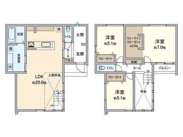 所沢市緑町4丁目 新築戸建 間取図(平面図) 所沢市緑町4丁目 新築戸建 間取図(平面図)
