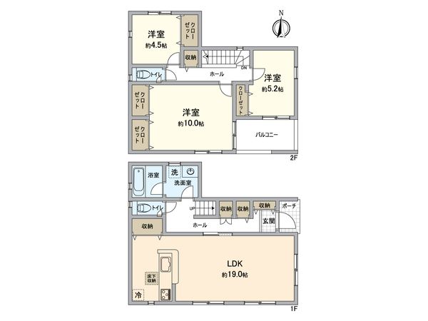 狭山市南入曽 新築戸建 間取図(平面図) 狭山市南入曽 新築戸建 間取図(平面図)