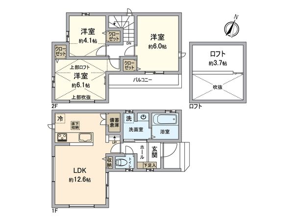 所沢市狭山ケ丘2丁目 新築戸建 A号棟 間取図(平面図)