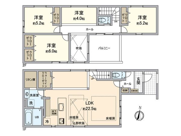 所沢市旭町 新築戸建 1号棟 間取図(平面図)