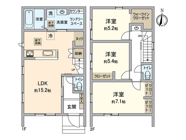 所沢市山口 新築1号棟 間取図(平面図) 所沢市山口 新築1号棟 間取図(平面図)