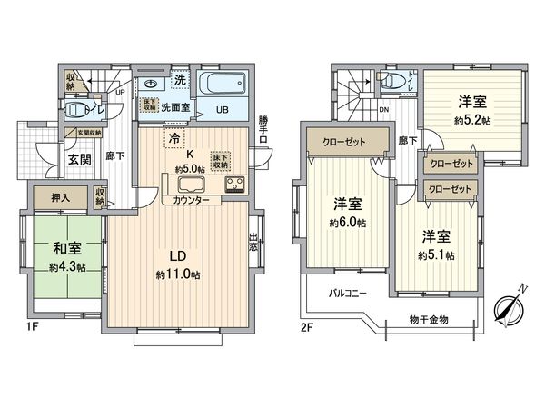 狭山市水野 戸建 間取図(平面図)