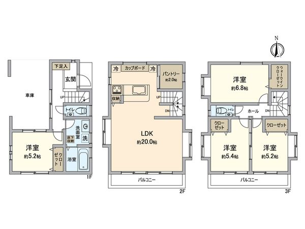 所沢市大字松郷 新築戸建 間取図(平面図) 所沢市大字松郷 新築戸建 間取図(平面図)