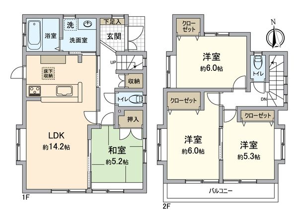 所沢市花園3丁目 戸建 間取図(平面図) 間取図(平面図)