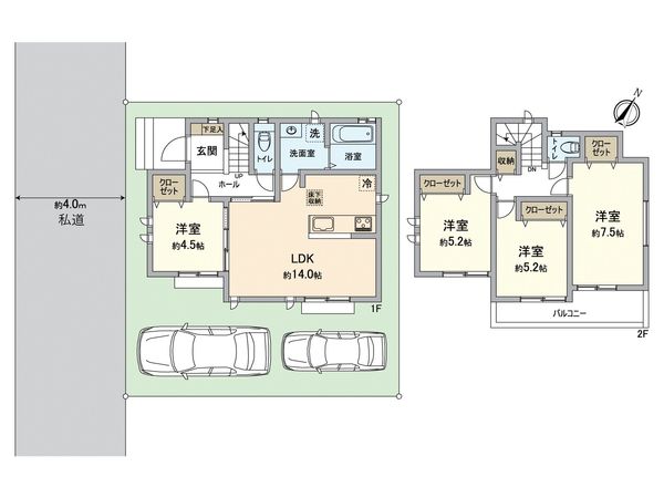 狭山市水野 新築戸建 間取図(平面図) 狭山市水野 新築戸建 間取図(平面図)