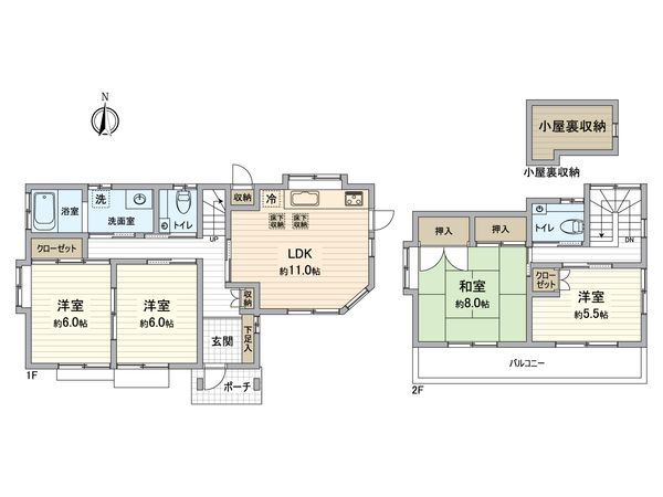 所沢市泉町 戸建 間取図(平面図) 所沢市泉町 戸建 間取図(平面図)