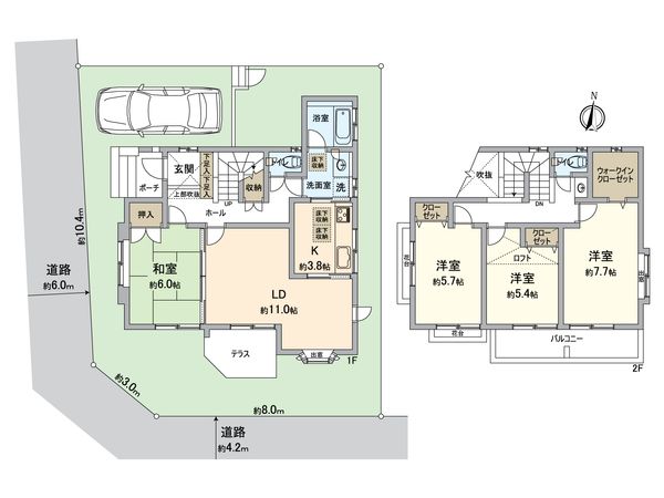 所沢市上安松 戸建 間取図(平面図)
