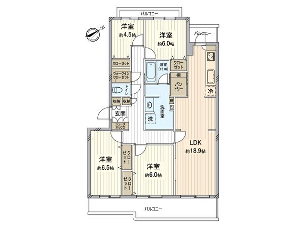 所沢パークタウングリーン並木住宅 5号棟 間取図(平面図)
