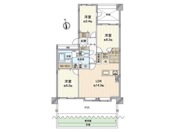 ガーデンステイツ新所沢 間取図(平面図) ガーデンステイツ新所沢 間取図(平面図)