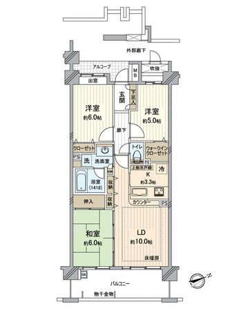 コスモシティ新所沢けやき台 間取図(平面図) 間取図(平面図)