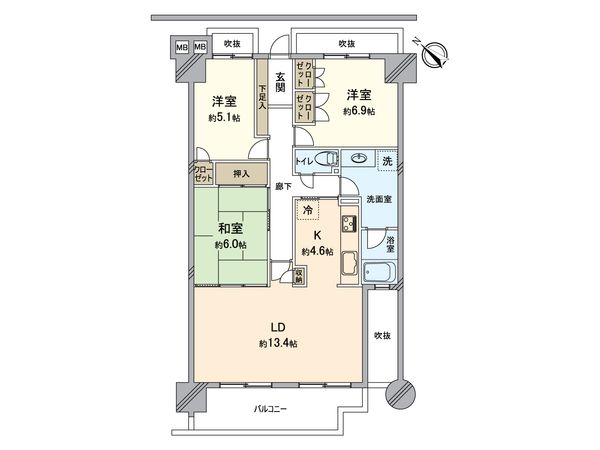 モアステージ東所沢 間取図(平面図) 間取図(平面図)