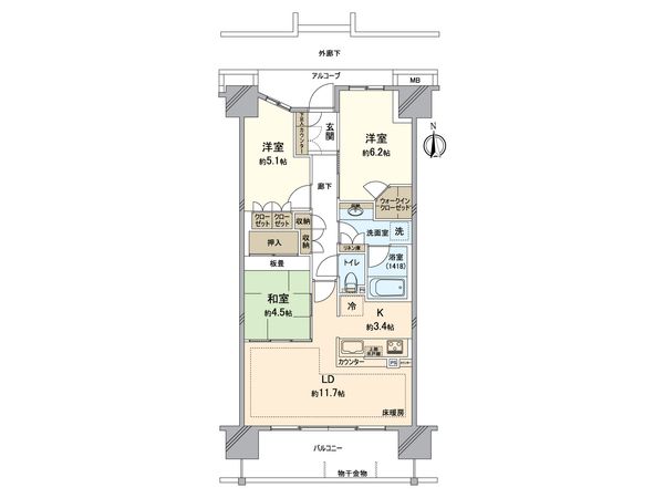グランビュースクエア 間取図(平面図) グランビュースクエア 間取図(平面図)