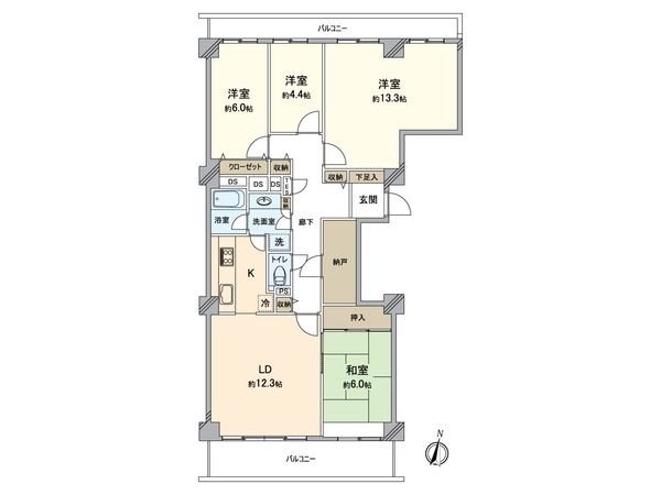 ヴィルセゾン小手指 B棟 間取図(平面図)