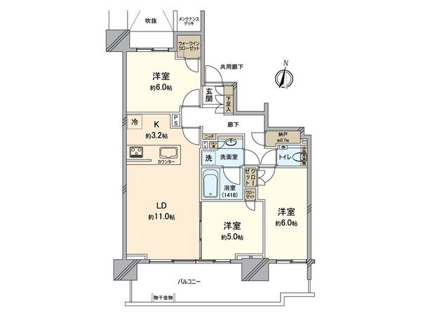シティタワー所沢クラッシィ 間取図(平面図)