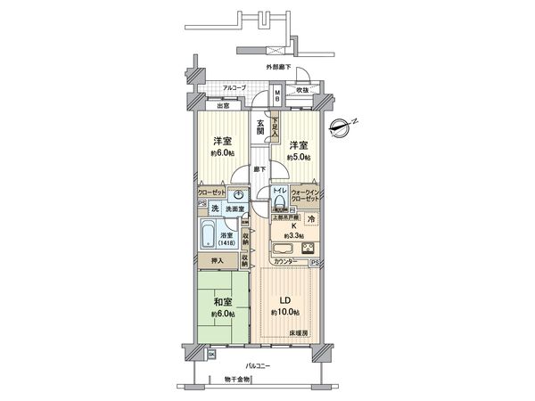 コスモシティ新所沢けやき台 間取図(平面図) コスモシティ新所沢けやき台 間取図(平面図)