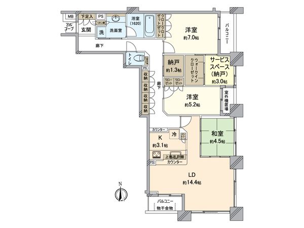 グレーシアタワーズ所沢 タワー棟 間取図(平面図)