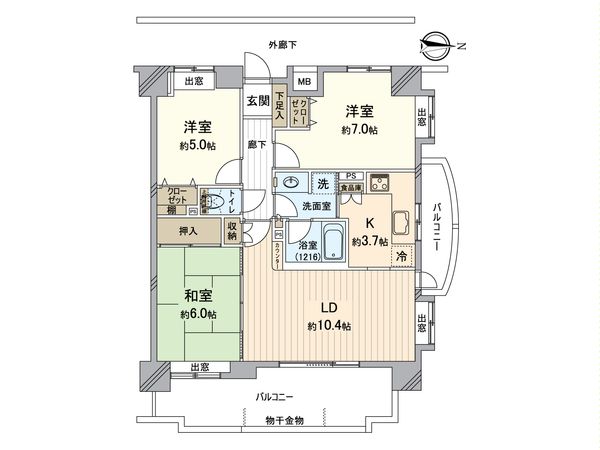 ヴィルヌーブ小手指 間取図(平面図)