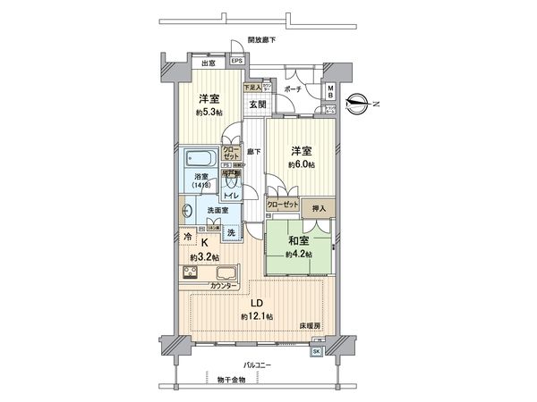 ローレルコート所沢元町 間取図(平面図) 間取図(平面図)