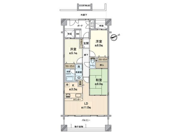 ヴィルヌーブ新所沢 間取図(平面図)
