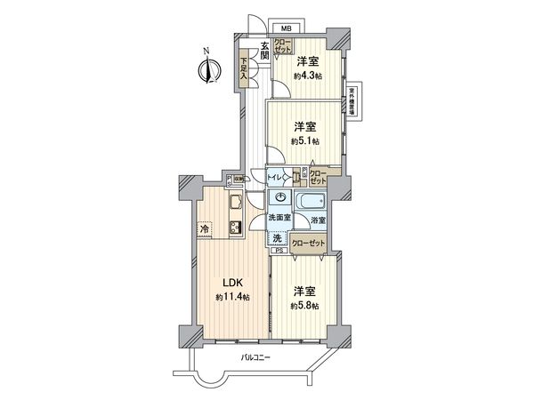 コンセールタワー所沢 間取図(平面図)