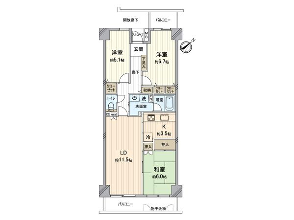 新狭山住宅 B棟 間取図(平面図) 間取図(平面図)