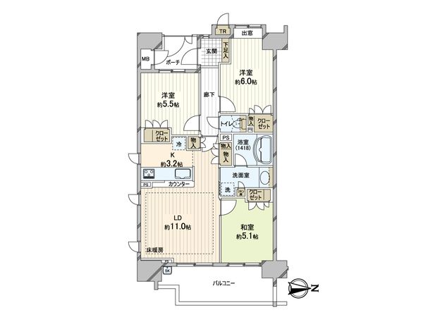 ローレルコート所沢元町 間取り図